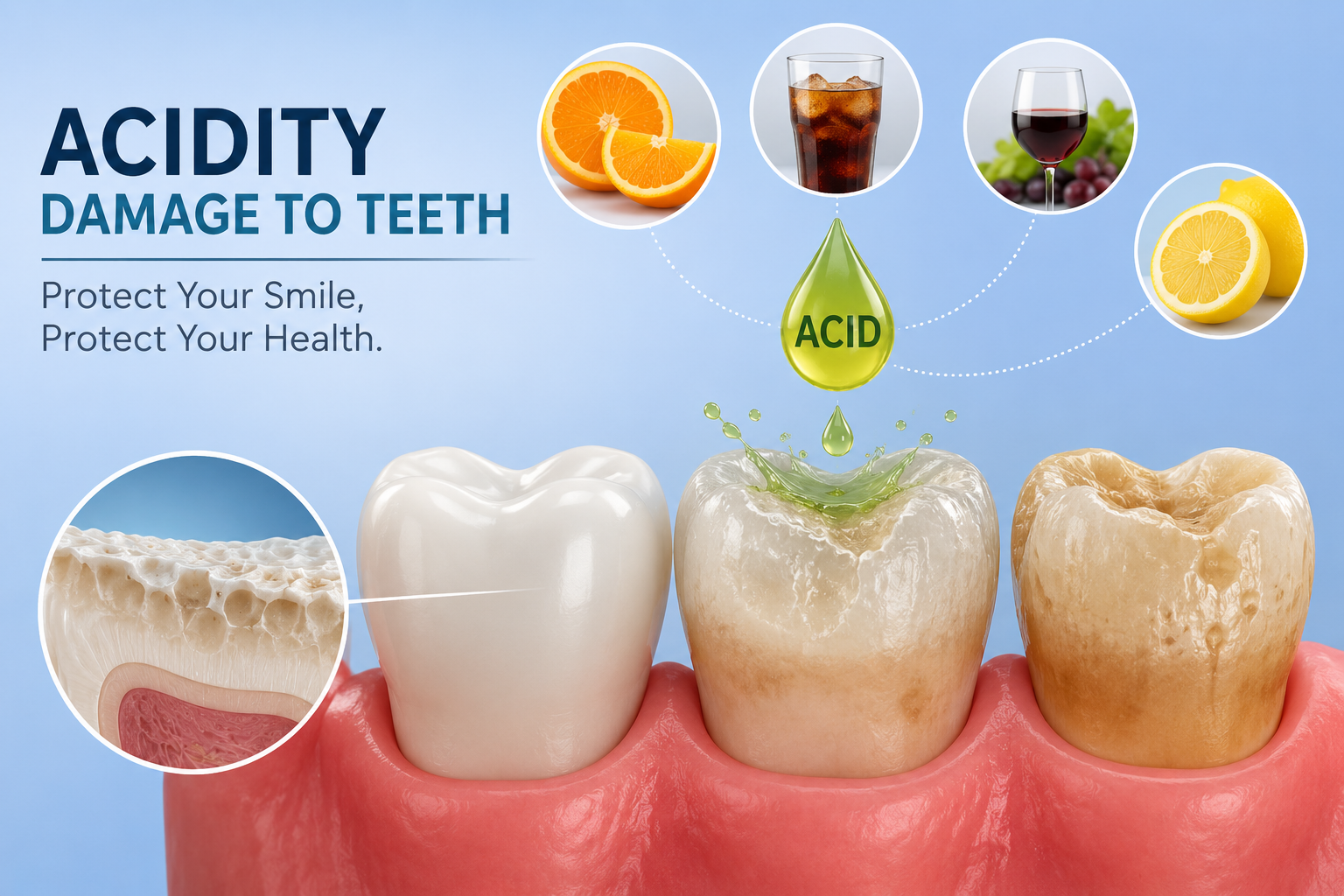 Acidity Damage to Teeth: How Acid Can Harm Your Smile